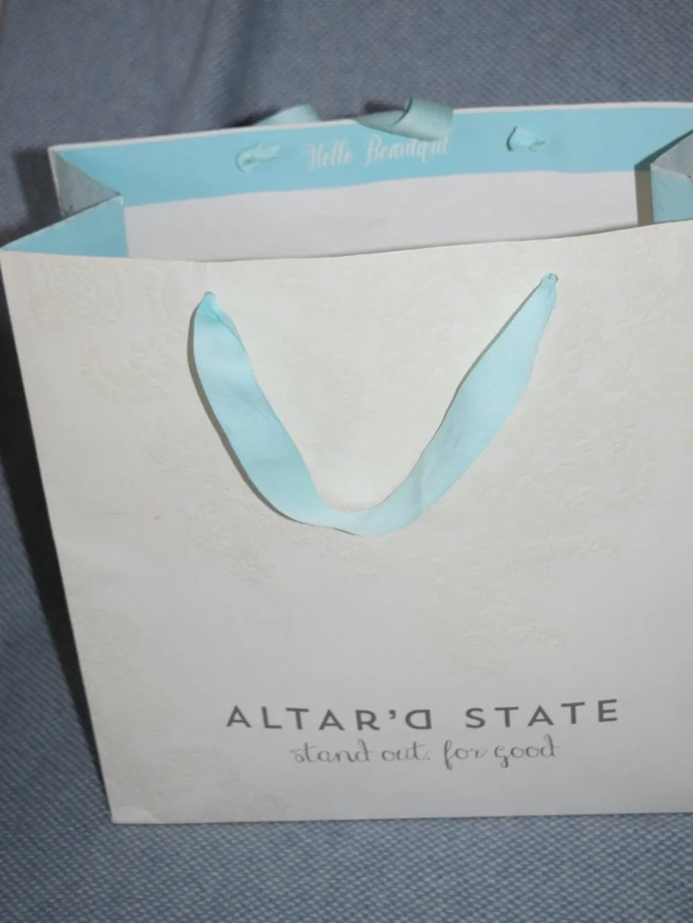 Altar’d State Store Large Paper Gift Shopping Bag Ribbon Handles Tote V34